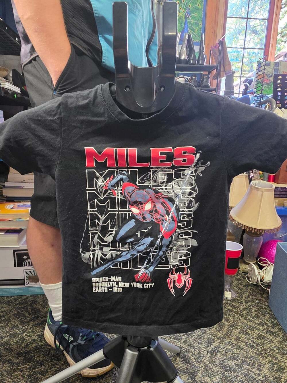 Marvel Miles Morales Graphic T-Shirt Size XS 4/5 Black
